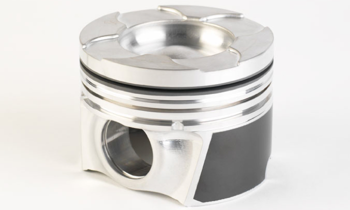 Forged Duramax piston with anodized ring groove